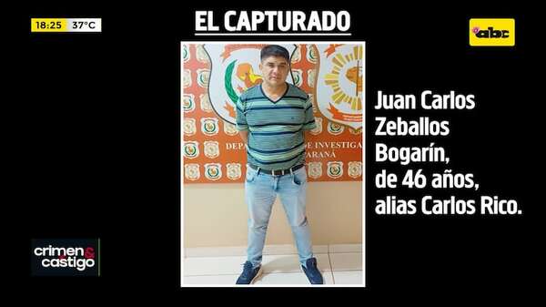 Capturan al famoso Carlos Rico en CDE: habría participado en varios asaltos - Crimen y castigo - ABC Color