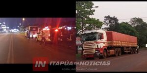 MINIBÚS Y CAMIÓN COLISIONARON EN BELLA VISTA  - Itapúa Noticias