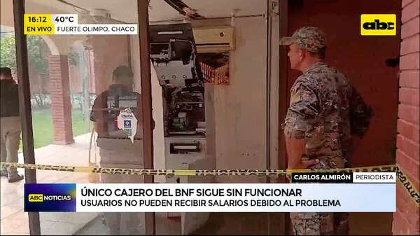Video: único cajero del BNF en Fuerte Olimpo no funciona hace 12 días - ABC Noticias - ABC Color