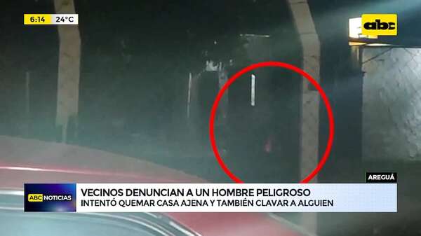 Video: Vecinos denuncian a un hombre que intentó quemar una casa - ABC Noticias - ABC Color