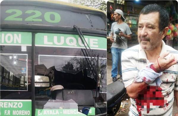 Motoka rompe a golpes parabrisas de un bus y casi le deja sin brazo •