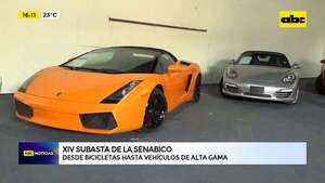 Video: desde bicicletas hasta vehículos de alta gama forman parte de la subasta de la Senabico - ABC Noticias - ABC Color