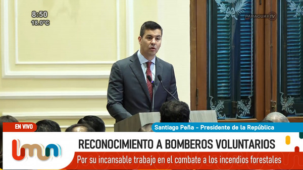 Presidente reconoce labor de bomberos, compromete más recursos y castigo severo a responsables de incendios - .::Agencia IP::.