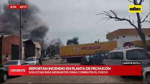 Capiatá: incendio de gran magnitud en planta industrial   - ABC Noticias - ABC Color