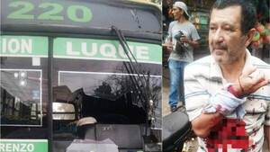 Motoca casi pierde el brazo tras romper parabrisas de un colectivo