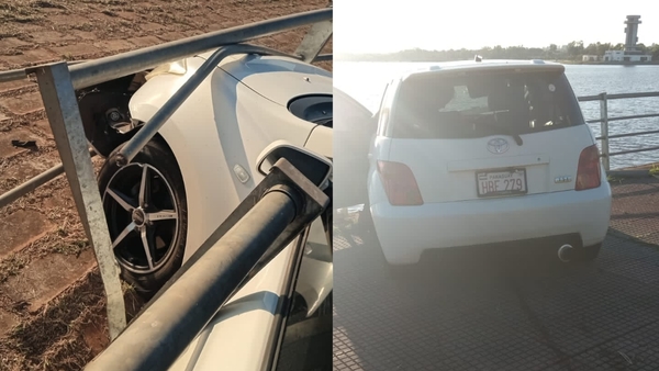 Automovilista casi cae al arroyo Potiy en Encarnación