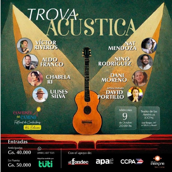 El Colectivo de Cantautores paraguayos presenta el IV Festival anual TROVA ACÚSTICA, con apoyo de FONDEC - .::Agencia IP::.