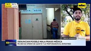 Otra posible mala praxis: mujer se operó de quiste y le perforaron el intestino - ABC Noticias - ABC Color