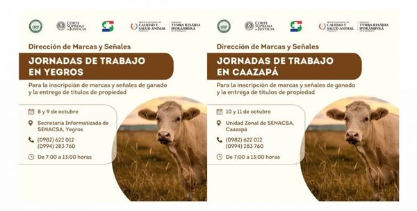 Marcas y Señales de Ganado realizará jornadas de trabajo en Caazapá