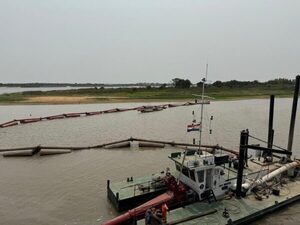 Intensifican trabajos de profunidad y dragado ante bajante del rio