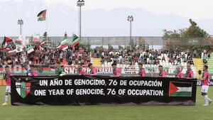 Jugadores del Palestino denuncian "genocidio en Palestina"