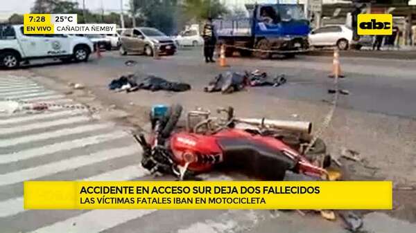 Ñemby: Accidente deja dos muertos tras choque entre una motocicleta y un camión - ABC Noticias - ABC Color