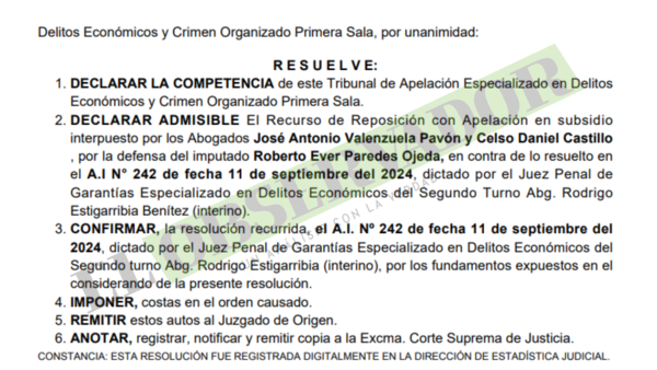 Cámara ratifica cumplimiento de requisitos para admitir imputación a exadministrador de comuna lambareña