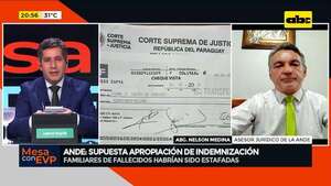Apropiación de indemnización: “ocho personas serán imputadas”, dice asesor de la ANDE - Mesa de Periodistas - ABC Color