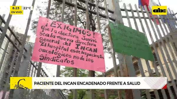 Quejas por falencias en el Incan: paciente se encadenó frente al Ministerio de Salud - ABC Noticias - ABC Color