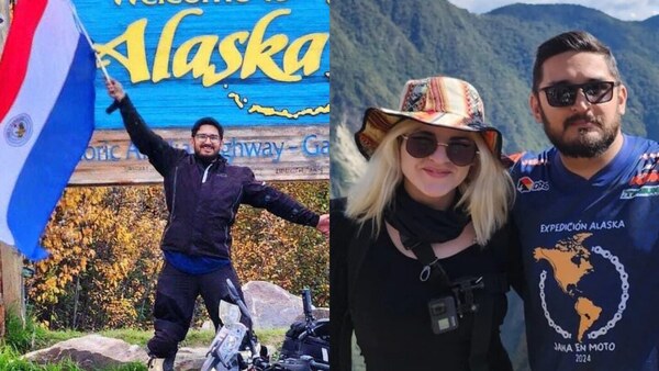 Una pareja de paraguayos llegó en moto hasta Alaska