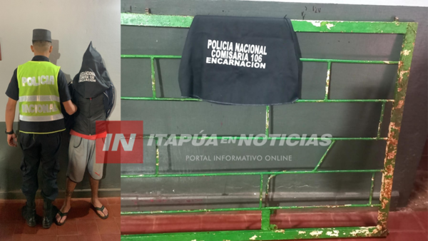 SUJETO FUE CAPTURADO MIENTRAS ROBABA UN PORTÓN - Itapúa Noticias