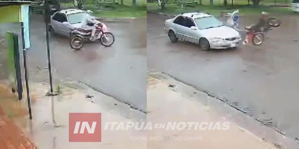 MOTOCICLISTA RESULTÓ HERIDO TRAS COLISIÓN EN CNEL. BOGADO - Itapúa Noticias