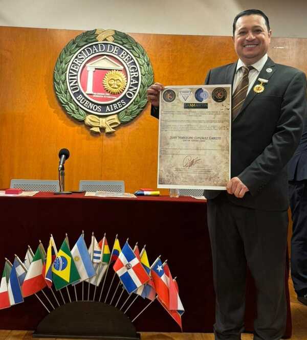 Otorgan medalla “Premio Nobel de la Paz” a juez de Pedro Juan Caballero