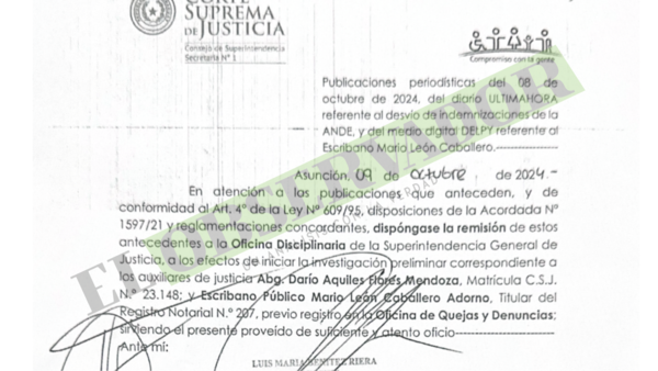 Abogado y escribano son investigados por su presunta colaboración en desvío de indemnizaciones