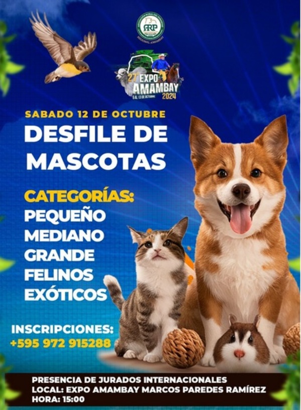 Inscripciones abiertas para el Desfile de Mascotas en la Expo Amambay