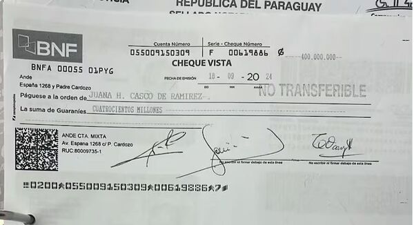 Abuelo denunció que avei cobraron su cheque de indemnización de ANDE