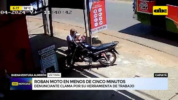 Video: Roban motocicleta en menos de cinco minutos - ABC Noticias - ABC Color