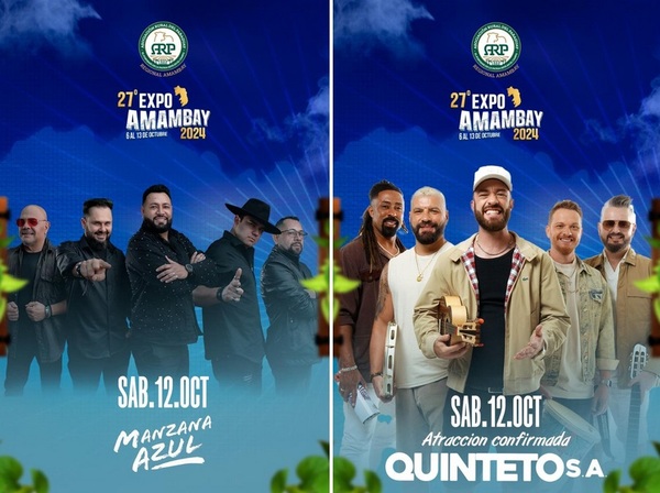 Show artístico musical de altísimo nivel este sábado 12 en la Expo Amambay