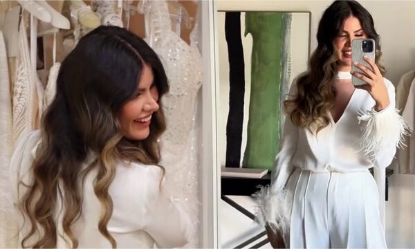 [VIDEO] ¡Alba Riquelme mostró que ya se prueba vestidos de novia!