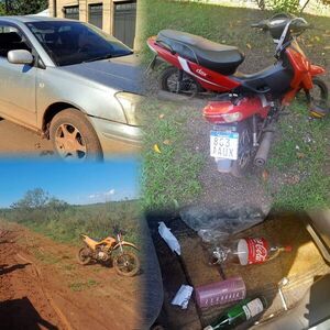 Persecución de película en Cnel. Bogado: Incautaron un automóvil y recuperaron dos motocicletas