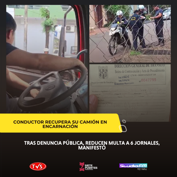 CONDUCTOR HABRÍA DENUNCIADO COACCIÓN Y MALOS TRATOS POR PARTE DE LA POLICÍA DE TRÁNSITO EN ENCARNACIÓN - TVS