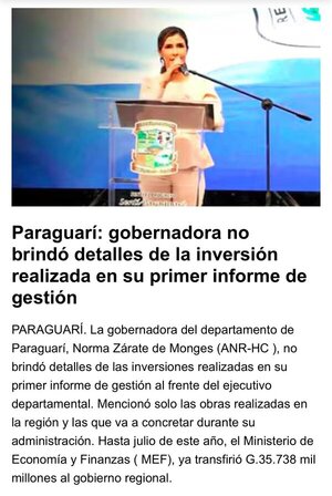 Ordenan a una exfuncionaria eliminar su perfil de Facebook tras críticas a la gobernadora de Paraguarí » San Lorenzo PY