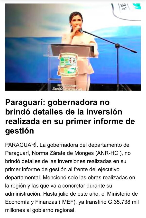 Ordenan a una exfuncionaria eliminar su perfil de Facebook tras críticas a la gobernadora de Paraguarí » San Lorenzo PY