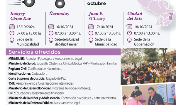 Municipios de Alto Paraná recibirán «Ciudad móvil mujer» con variados servicios