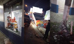 Conductor chocó contra una columna de la ANDE y dos locales comerciales en Coronel Oviedo – Prensa 5