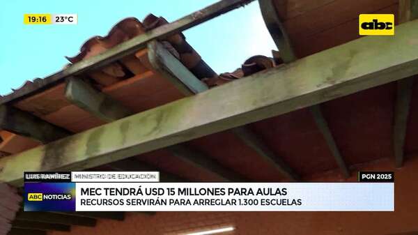 Video: MEC tendrá recursos para reparar 1.300 escuelas en 2025 - ABC Noticias - ABC Color