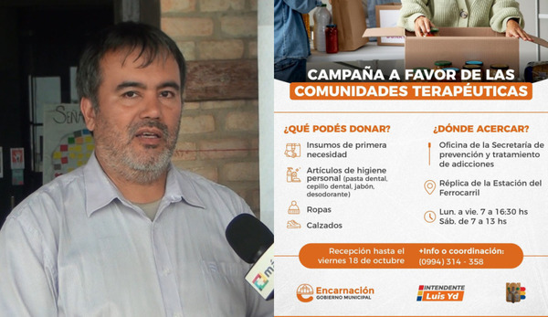 Impulsan Campaña Solidaria por las Comunidades Terapéuticas de Encarnación