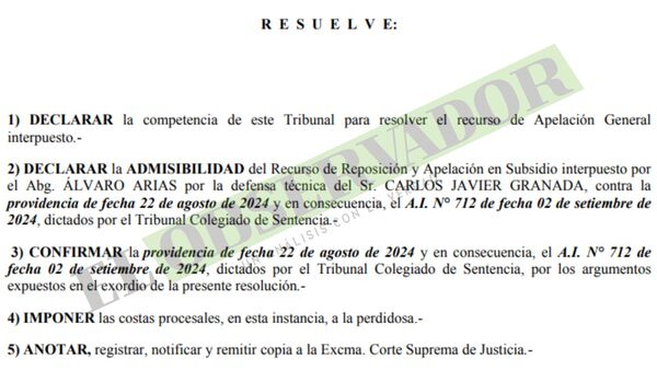 Cámara confirma fecha del juicio por coacción sexual a Carlos Granada