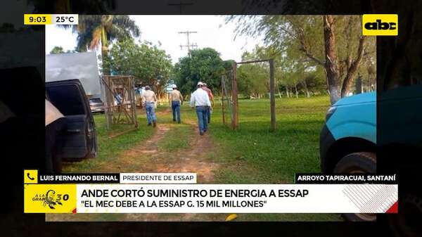 Millonarias deudas entre instituciones del Estado: ANDE cortó servicio a Essap en Santaní - ABC Noticias - ABC Color