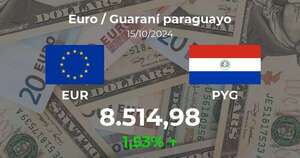 Euro / Guaraní paraguayo en Paraguay hoy: precio del 15 de octubre - Cotizaciones - ABC Color