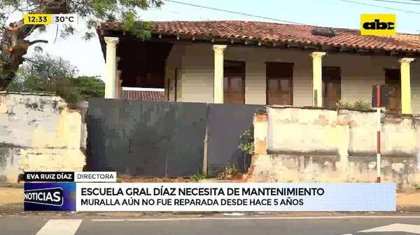 Escuela Gral. Díaz en pésimo estado: muralla necesita arreglo hace 5 años - ABC Noticias - ABC Color