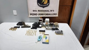 Operativo antinarcóticos revela armas y municiones en Pedro Juan Caballero