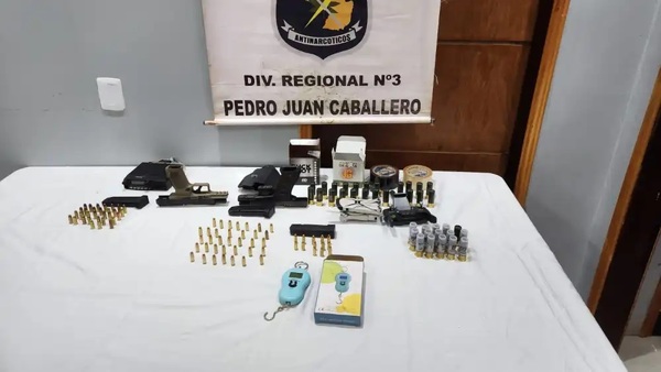 Operativo antinarcóticos revela armas y municiones en Pedro Juan Caballero