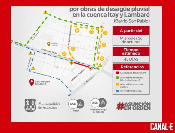 MIRA LAS ALTERNATIVAS POR CIERRE DE LA AVENIDA EUSEBIO AYALA