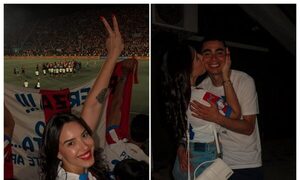 (GALERIA) Doña de Almirón llenó de mimos al pelotero tras triunfo de Paraguay