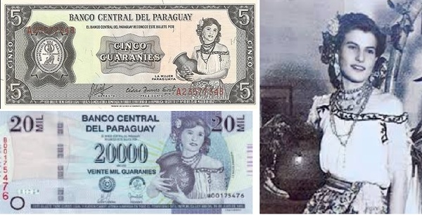 La mujer cuya imagen se ve en el billete G. 20.000 y la historia de nuestra moneda