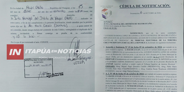 CONCEJAL DE MAYOR OTAÑO APARTADA POR SUP. “SORTEO AMAÑADO” SERÁ RESTITUIDA EN EL CARGO - Itapúa Noticias