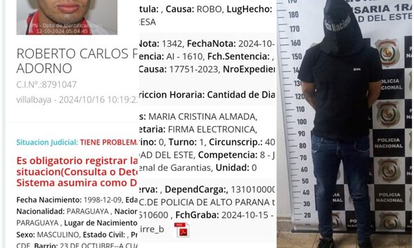 Detienen a sujeto con orden de captura durante control preventivo