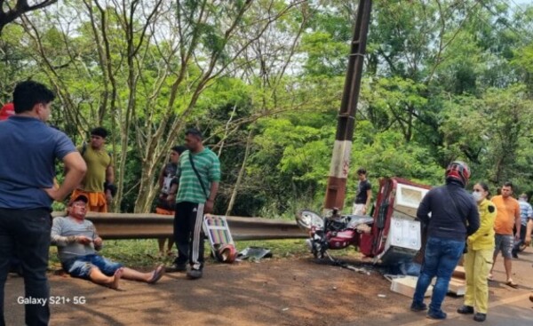 Triple choque sobre la Ruta PY07 deja un herido y daños materiales