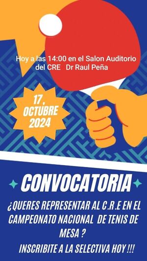 El CRE busca mesatenistas para representar en campeonato nacional